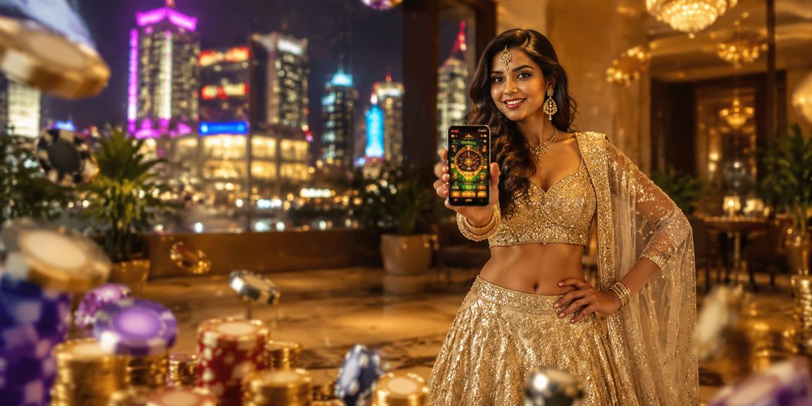 Young Indian woman registering on mobile casino app