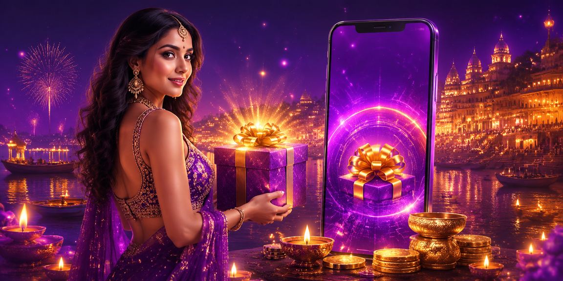 Happy Indian player celebrating successful registration during Diwali festival